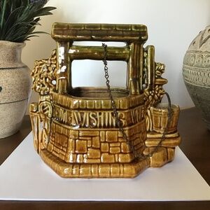 Vintage McCoy Wishing Well Planter Vase Ceramic Art Pottery